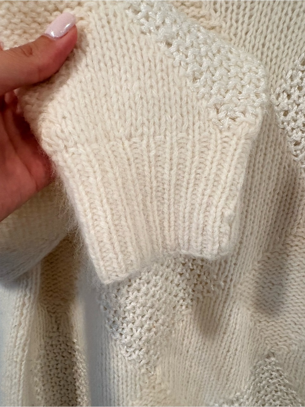 P.G.E. Lambswool & Angora Rabbit Hair Blend Diamond Knit Sweater | S - Picture 7 of 13